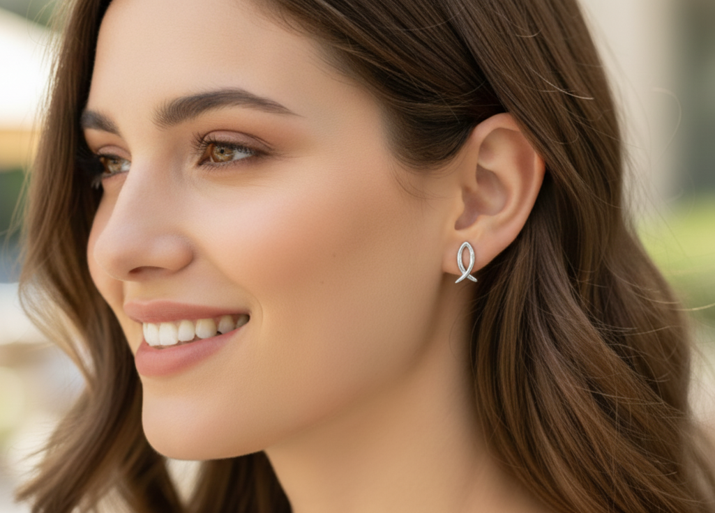 Twisted Infinity Stud Earrings-925 Sterling Silver