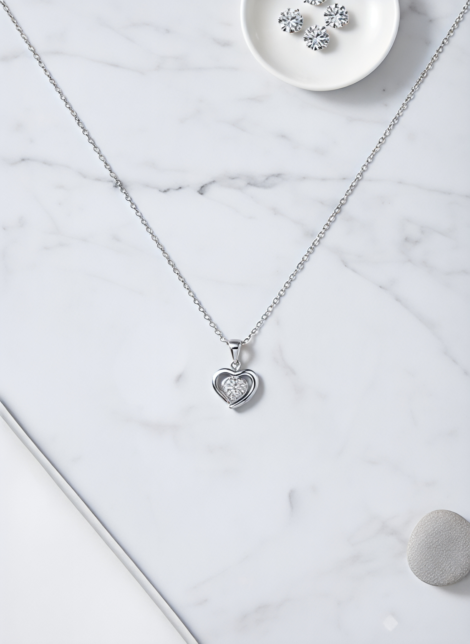 Sterling Silver Heart Pendant Necklace for women-925 Sterling Silver