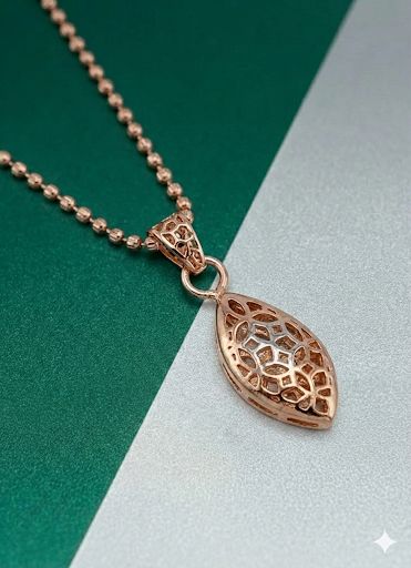 Elegant Gold-Tone Filigree Pendant Necklace for Women-925 Sterling Silver