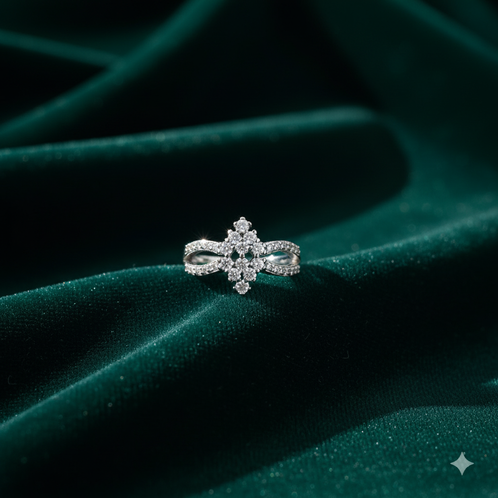 Dark Green Velvet with Side Lighting