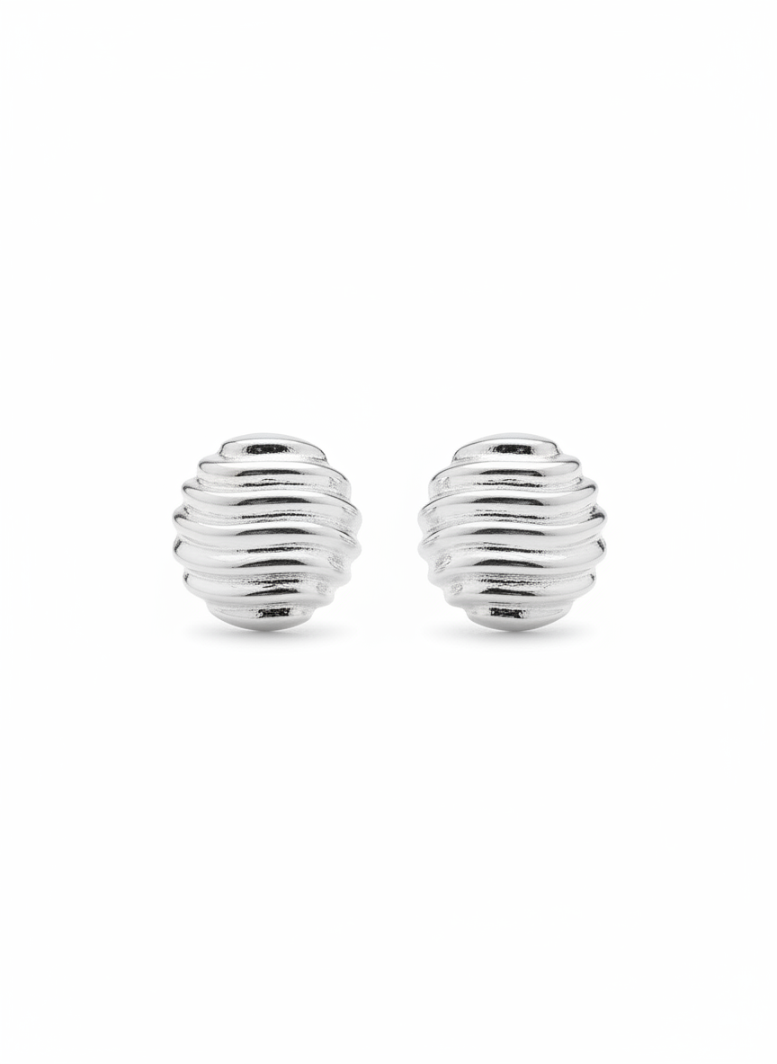 Premium Silver Spiral Textured Stud Earrings-925 Sterling Silver
