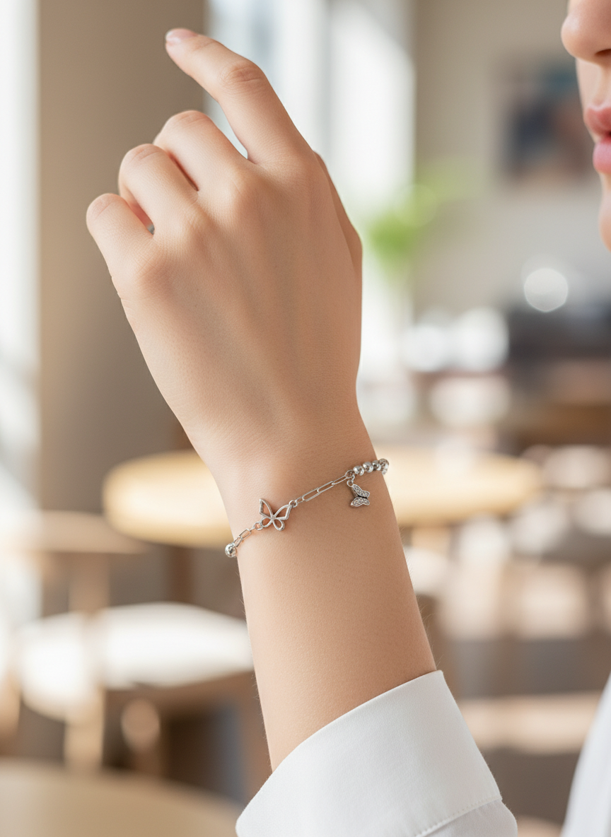 Model wearing bracelet