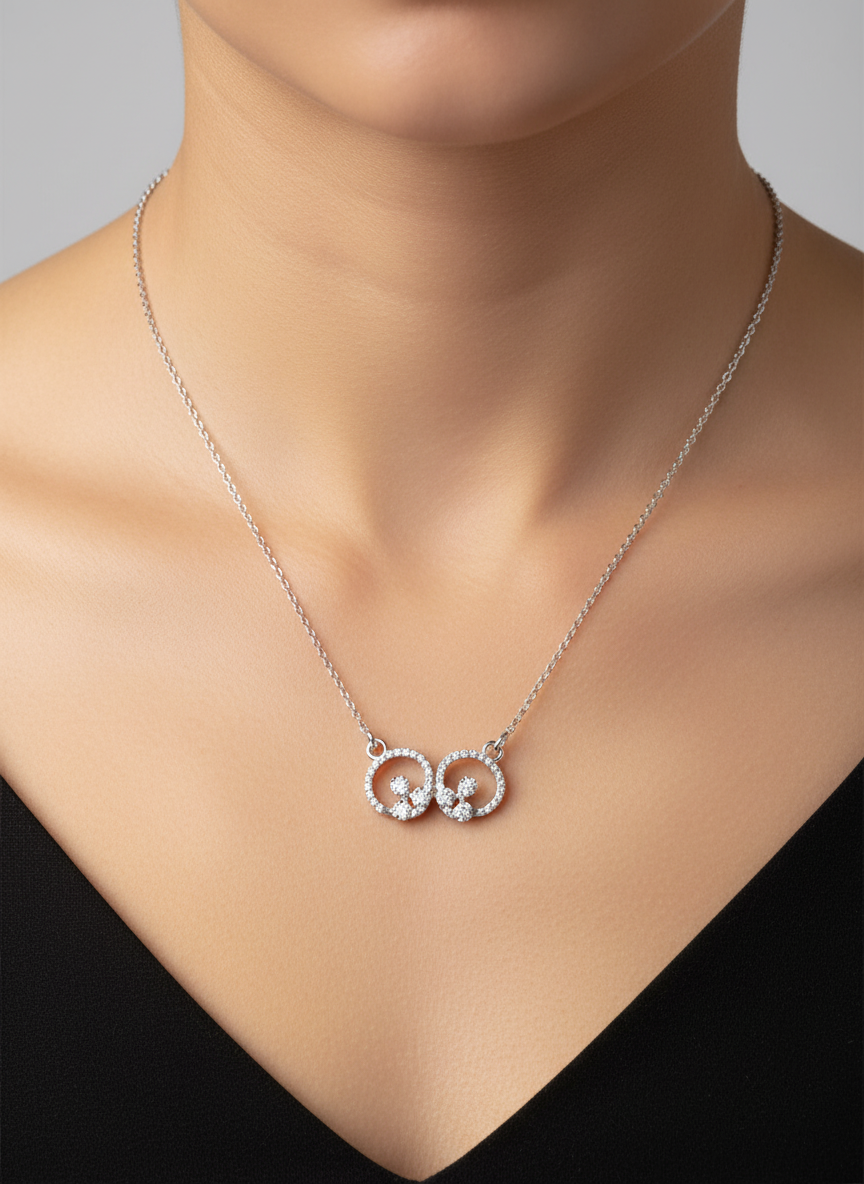 Model wearing pendant