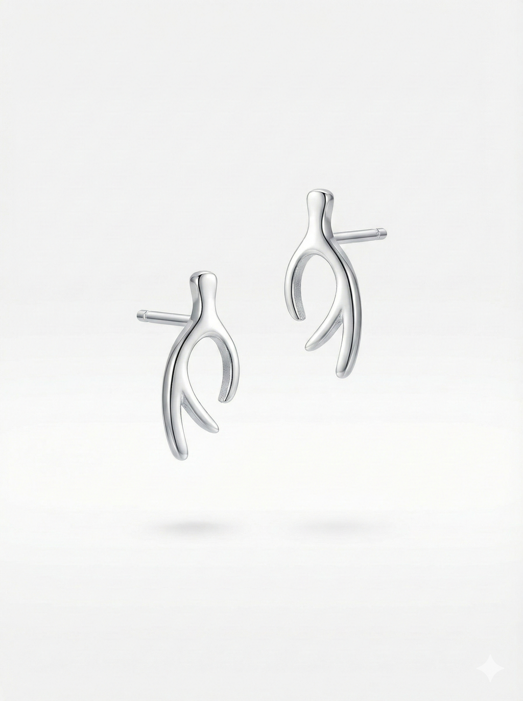 925 Sterling Silver Wishbone Stud Earrings