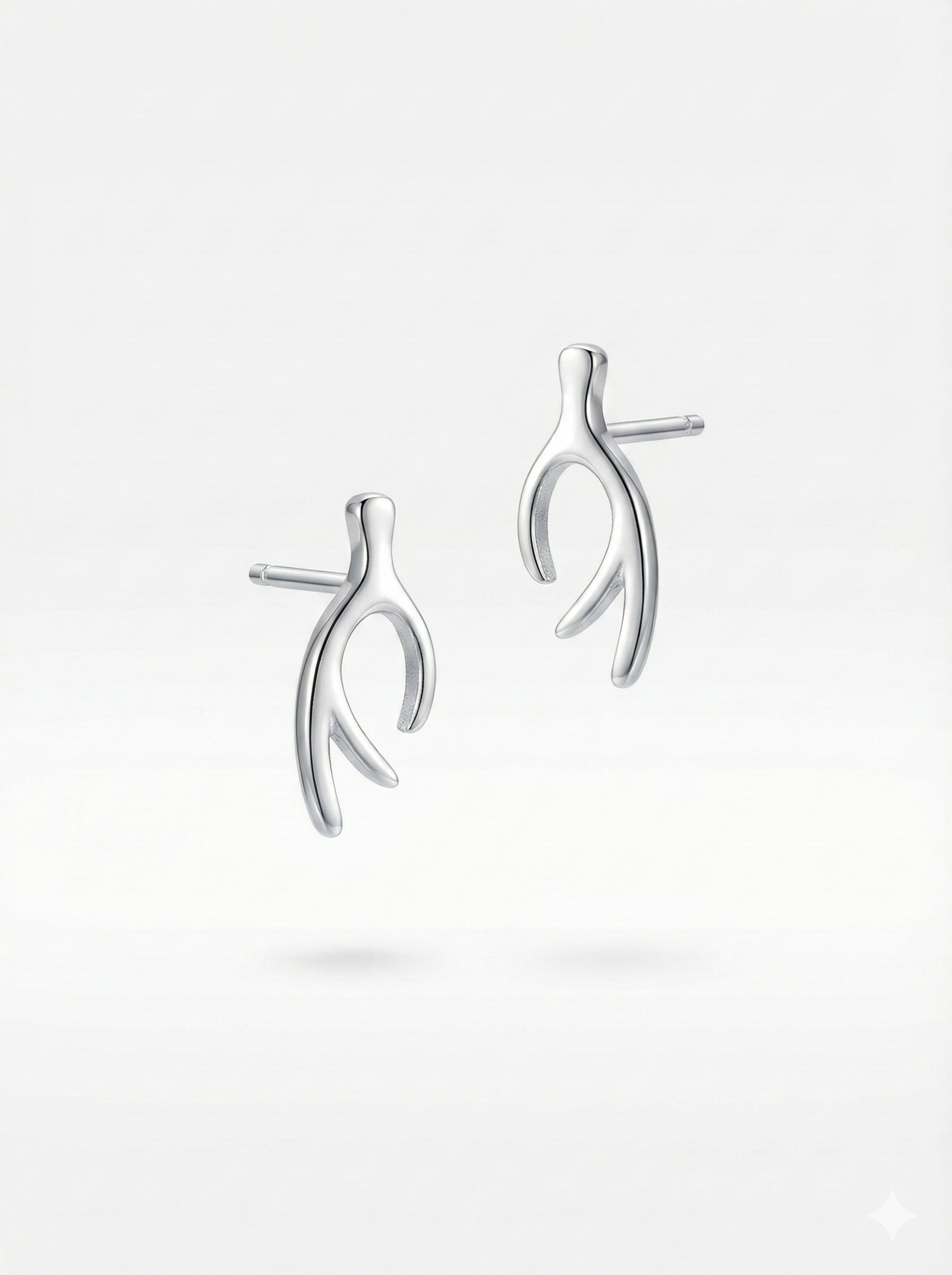 925 Sterling Silver Wishbone Stud Earrings