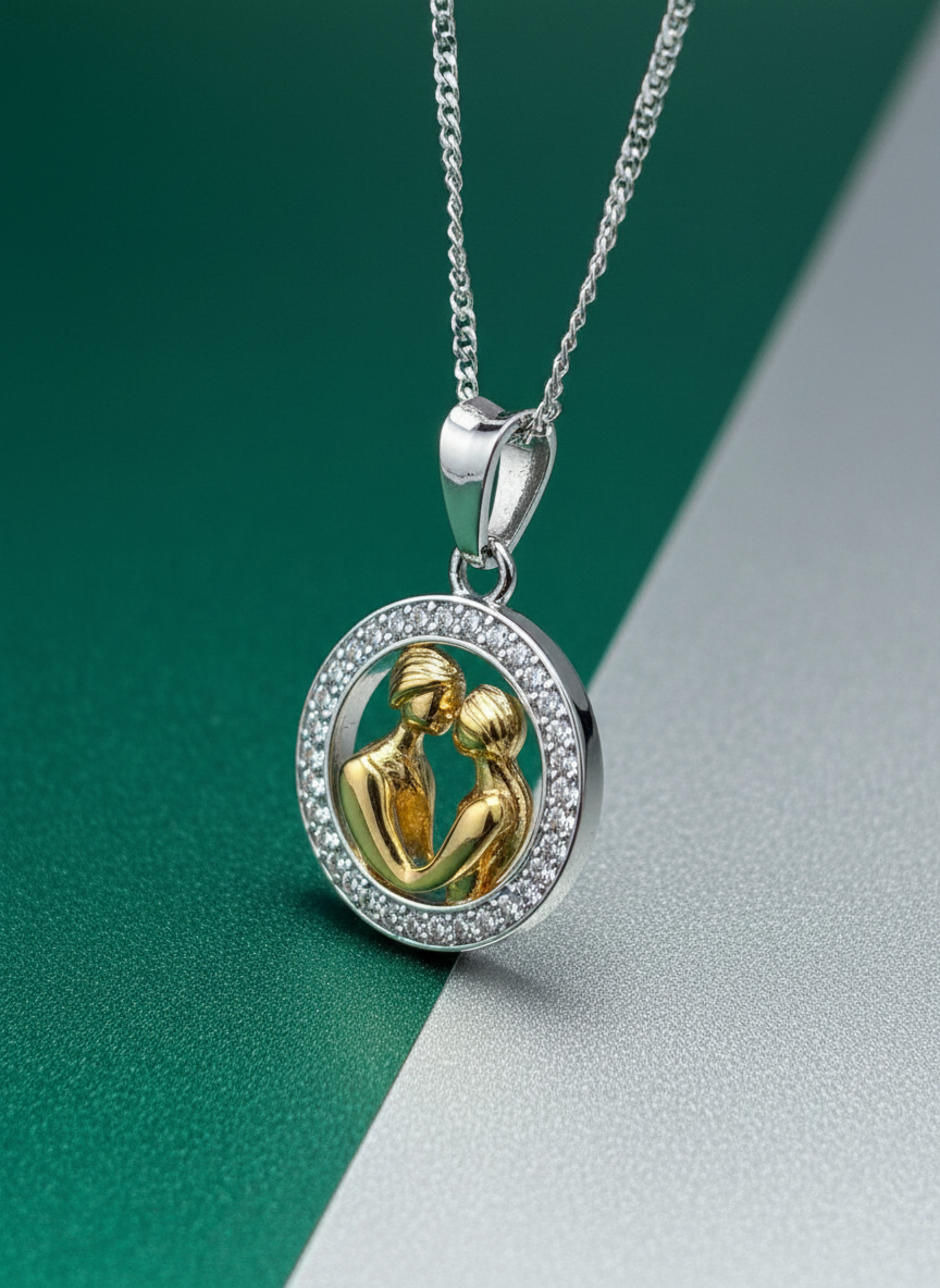 Silver Pendant Angled View